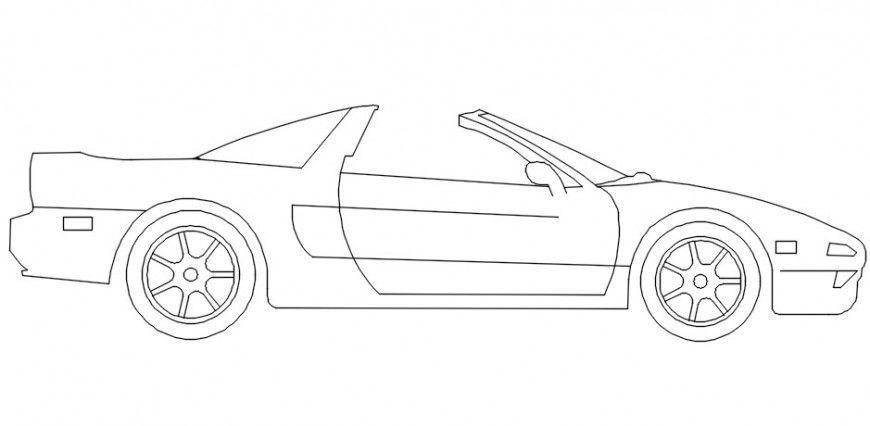 Sports car side view block