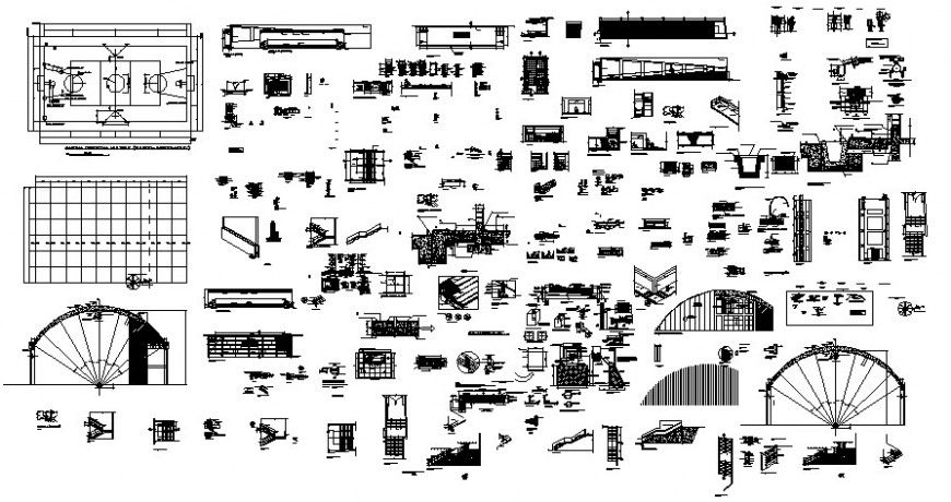 Sports ground for play area 2d view plan autocad file