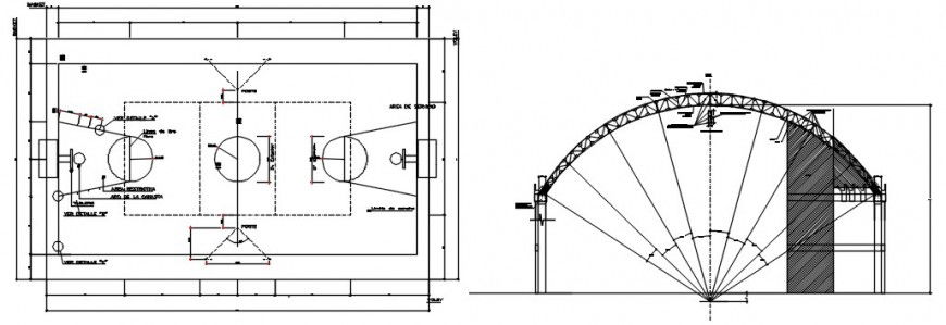 Sports ground top view cad file