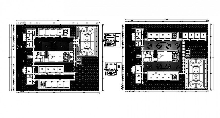 Sports play area building plan AutoCAD file