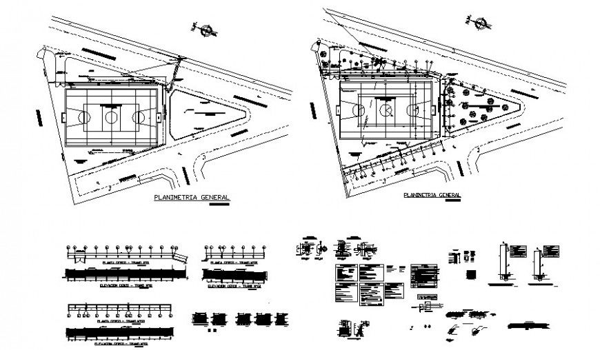 Sports play area drawing 2d view drawing autocad software file