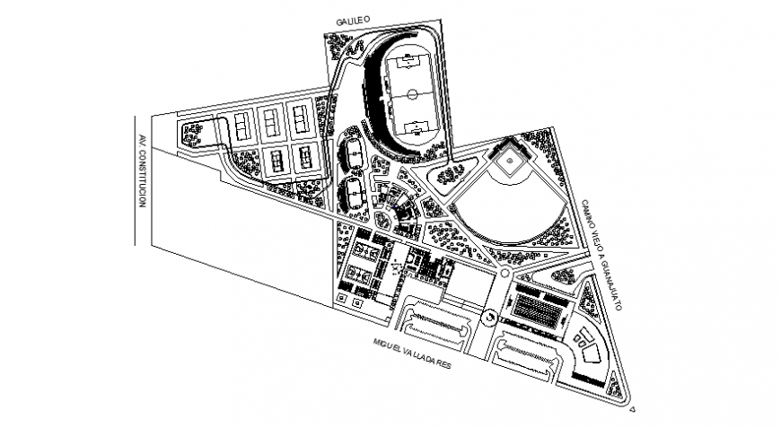 Sports playground area drawings 2d view floor plan autocad file