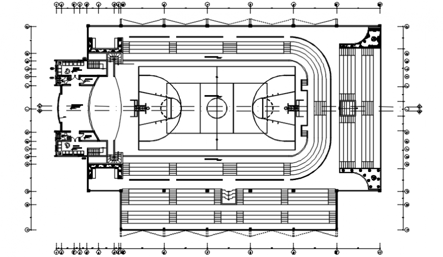 Sports playground details 2d view layout plan autocad drawings