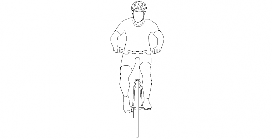 Sportsmen of cycle race with a view of people block design dwg file
