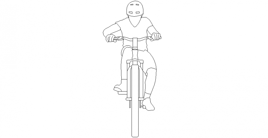 Sportsperson of cycle race with people block design dwg file