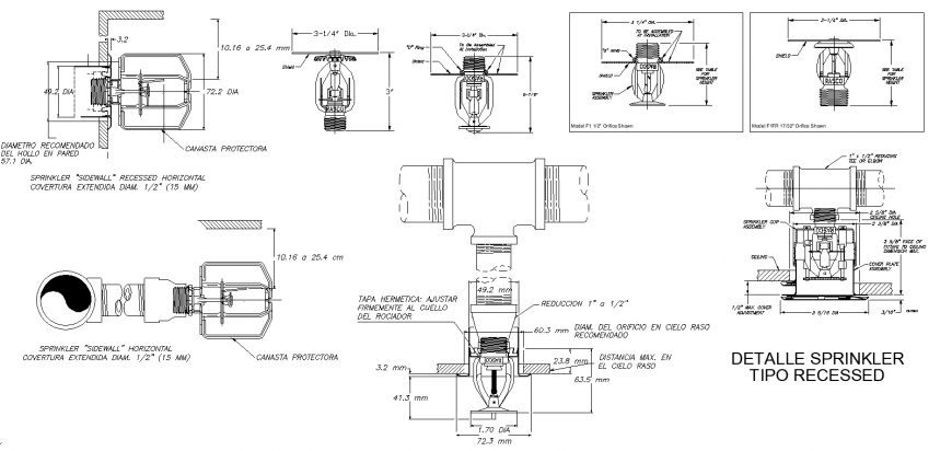 Sprinkler detail drawing in dwg file.