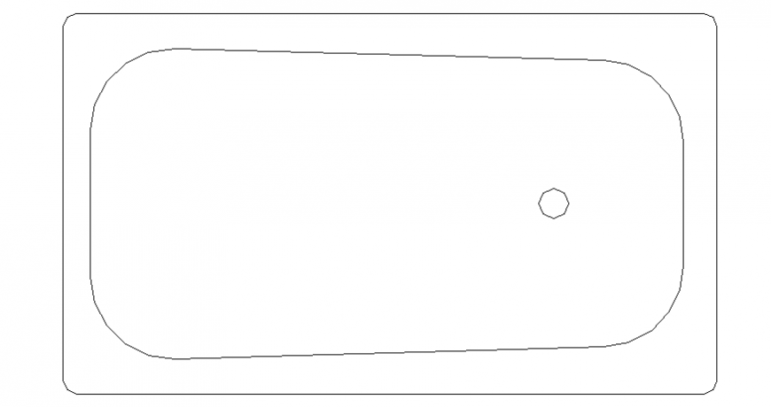 Square shape Bathtub design drawing in dwg file.