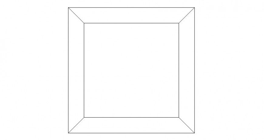 Square shape table drawings 2d view autocad file