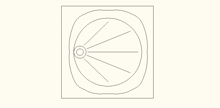 Square shape wash basin detail elevation and plan layout file