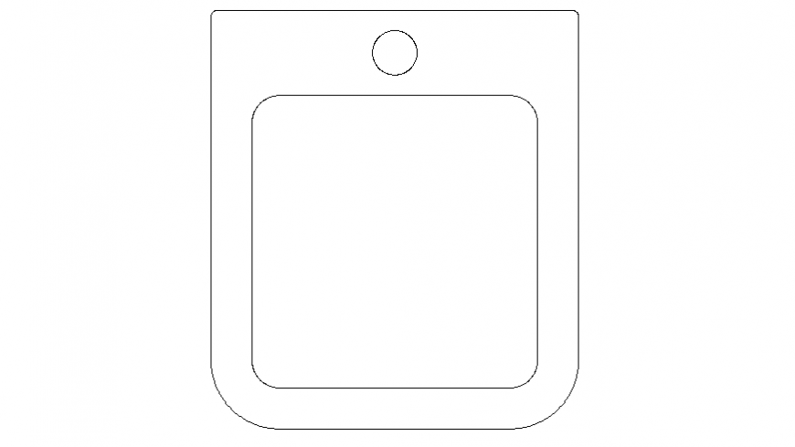 Square shape water closet drawing in dwg file.