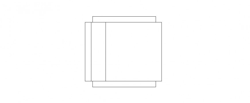 Square small chair elevation block drawing details dwg file