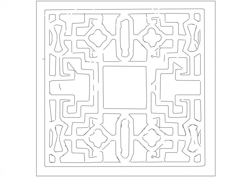 Square window front elevation cad block details dwg file
