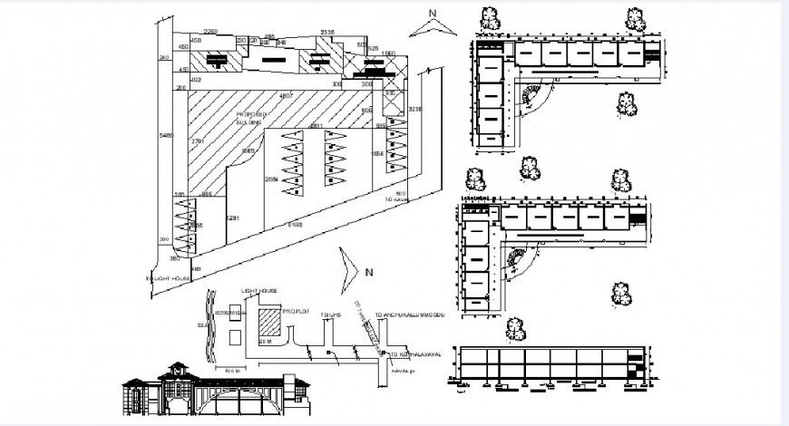 ST. Bernad school elevation, section and floor plan drawing details dwg file