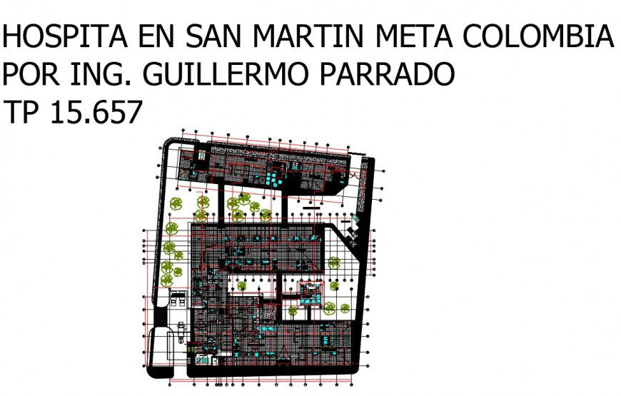 ST. martin hospital distribution plan cad drawing details dwg file