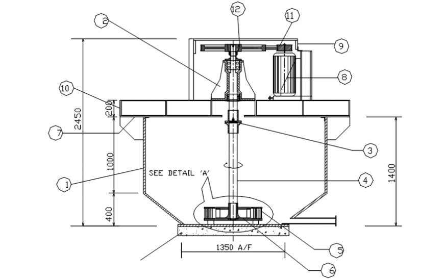 Sta-tor and rotor assembly Section cad drawing 2d details