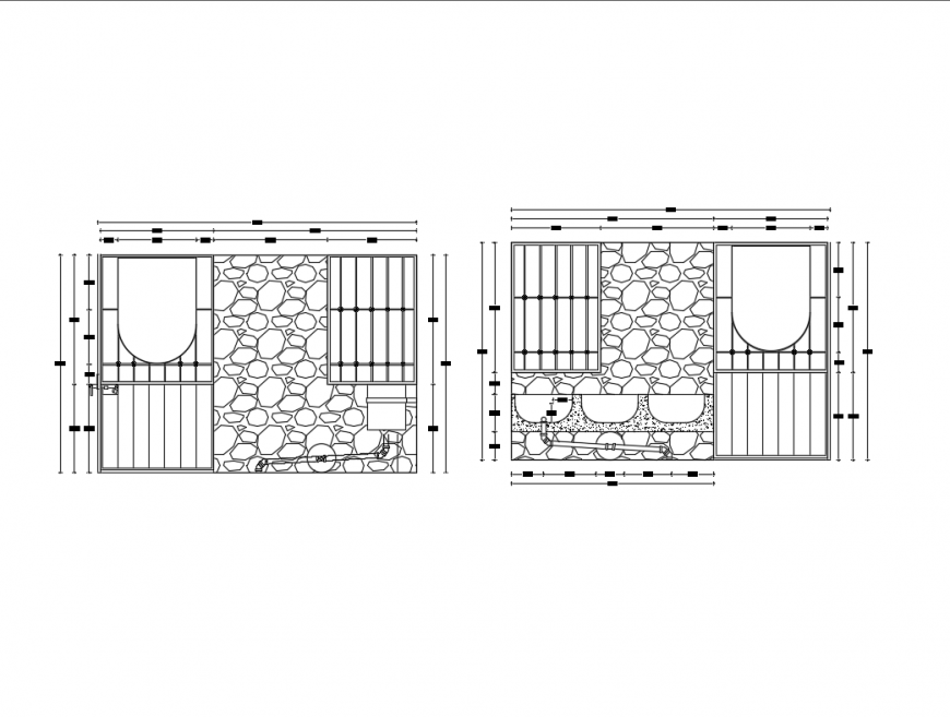 Stable doors and windows constructive structure cad drawing details dwg file