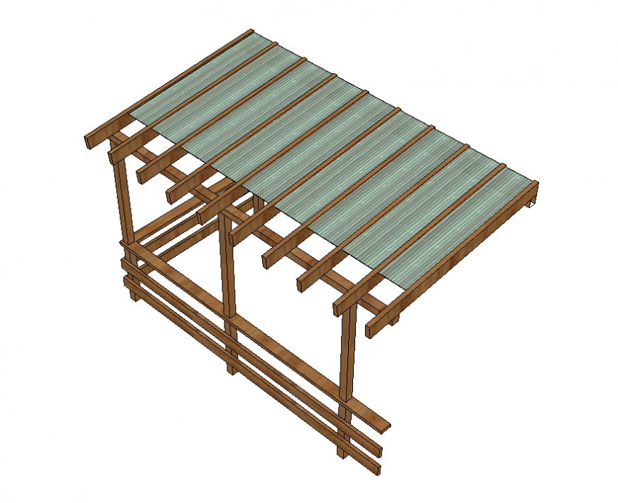 Stable roofing structure detail elevation 3d model 3d max file