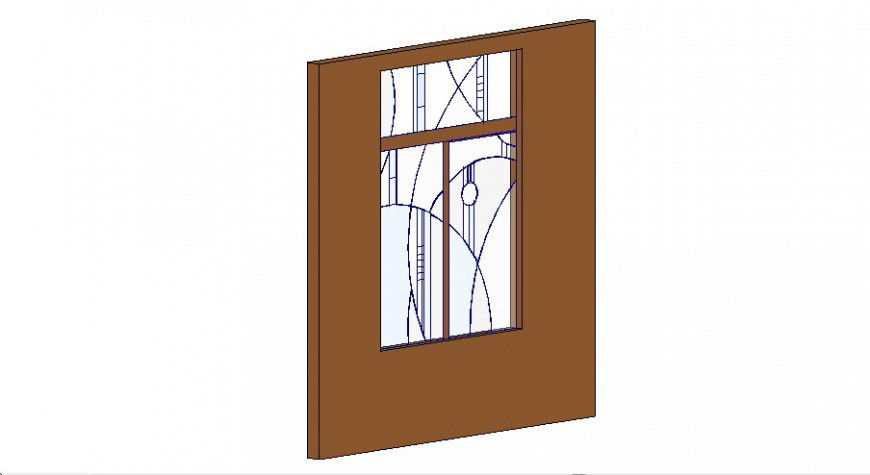 Stained glass window detail 3d model layout Revit file