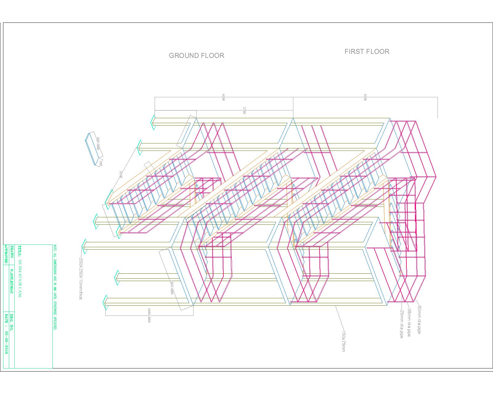 stainless steel stair case