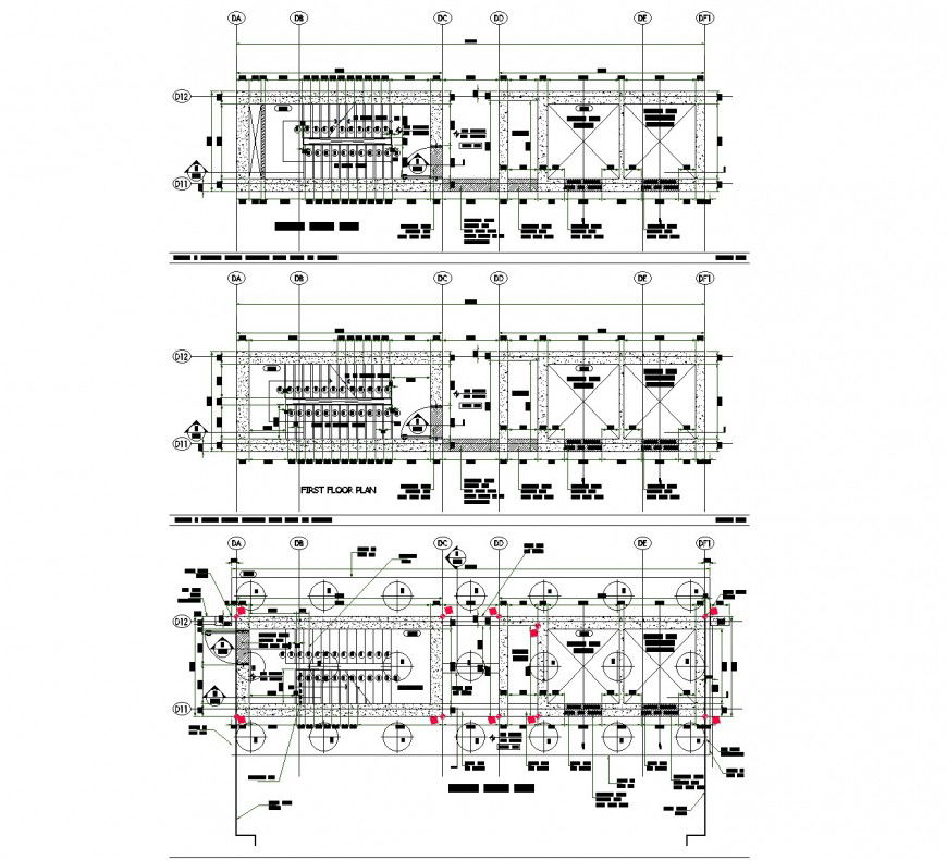 Stair and lift planning dwg file