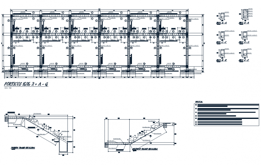 Stair and structural section plan layout file