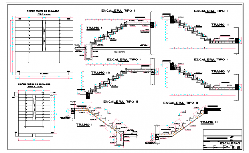 Stair Construction Detail Download in Autocad file