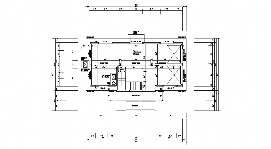 Stair plan with construction detail in auto cad software