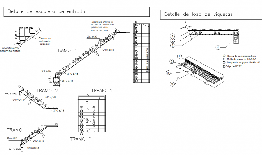 Stair section and slab isometric view autocad file