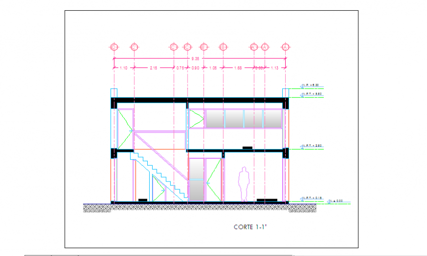 Stair section design of House design drawing in Ireland.