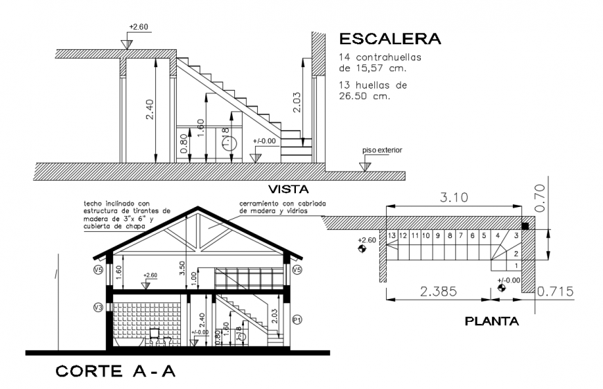 Stair structure detail & Cutting Section Detail