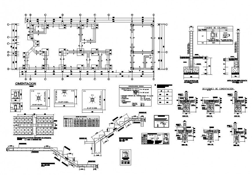 Staircase and other structural blocks detail 2d view CAD construction autocad file