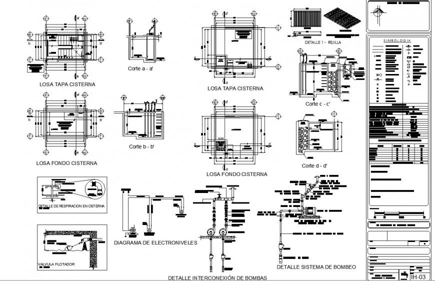 Staircase and water tank drawing in dwg file.