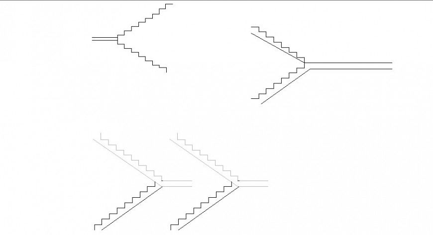 Staircase elevation blocks cad drawing details dwg file