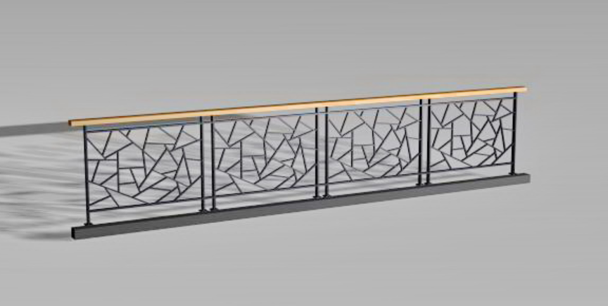 3d Iron Railing Wall Isometric Elevation Design Max File