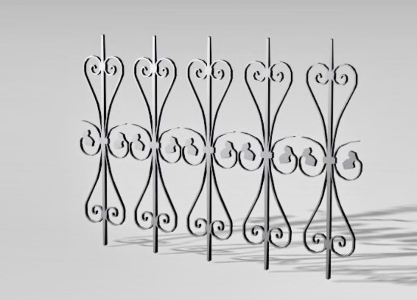 3d Grill Railing Wall Design Max File