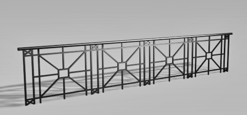 3d Model Iron Railing Wall Max File