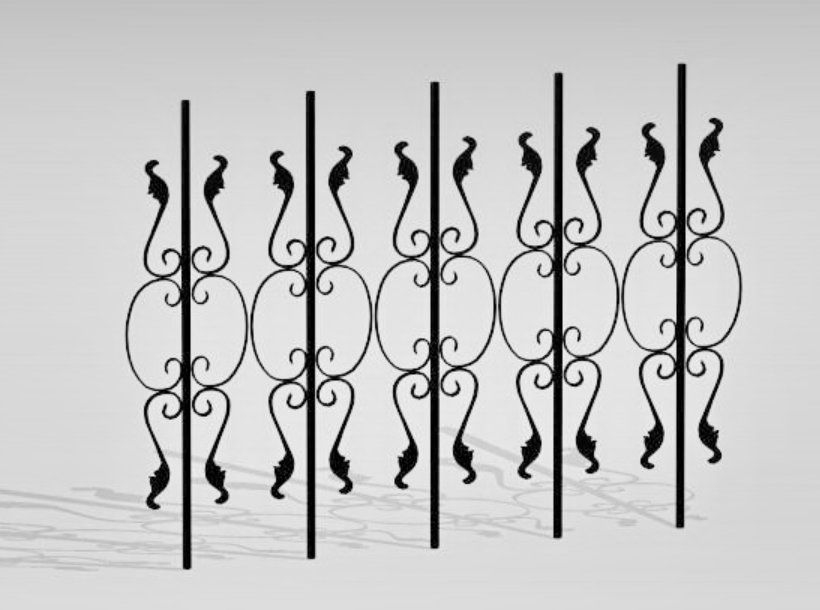 3d Iron Grill Wall Max File Free Download