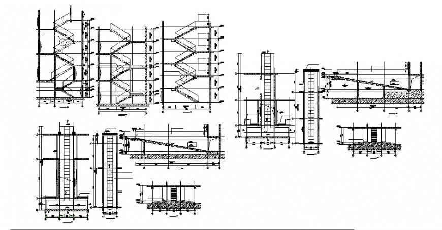 Stairway and foundation detail drawing in this autocad format