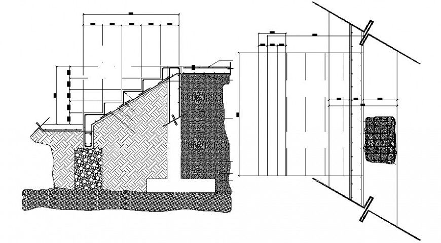 Stairway drawing details in autocad software