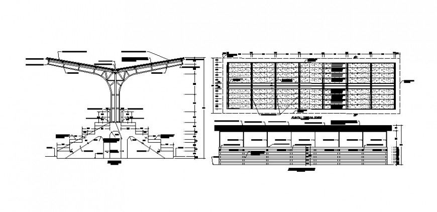 Stairway drawings detail 2d view elevation autocad file