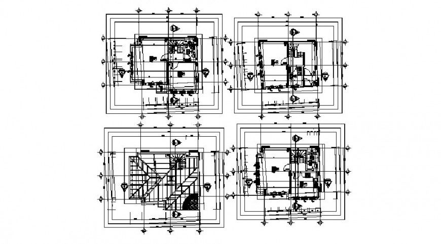 Stairways of house plan, section and structure auto-cad drawing details dwg file