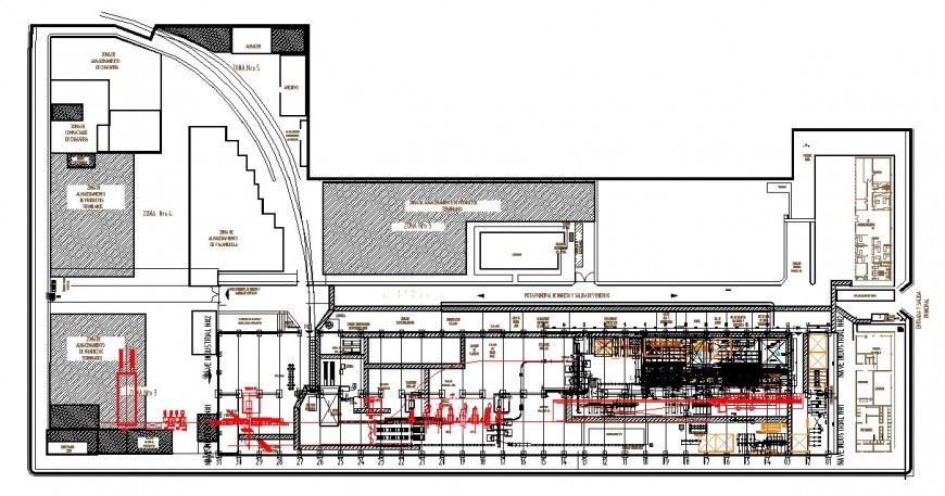 Stall factory plant plan autocad file