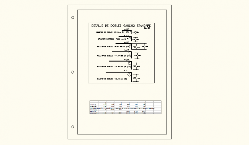 Standard hook detail plan layout file