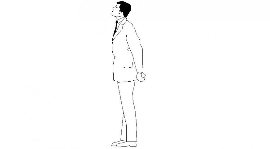 Standing men people block in AutoCAD file