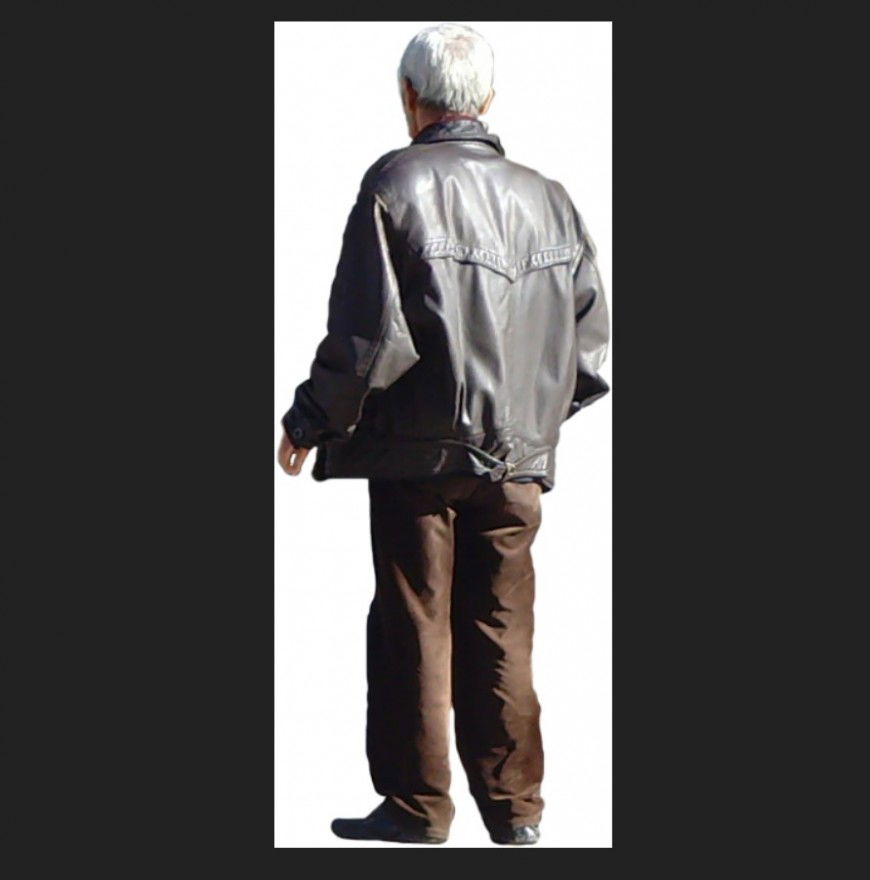  Standing Old Aged Person 3D Model Layout JPEG File Download