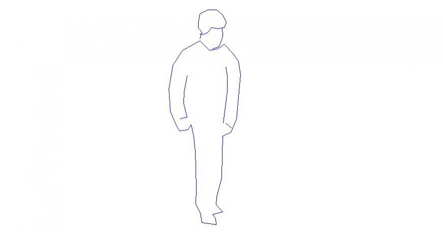 Standing person block of people in AutoCAD file