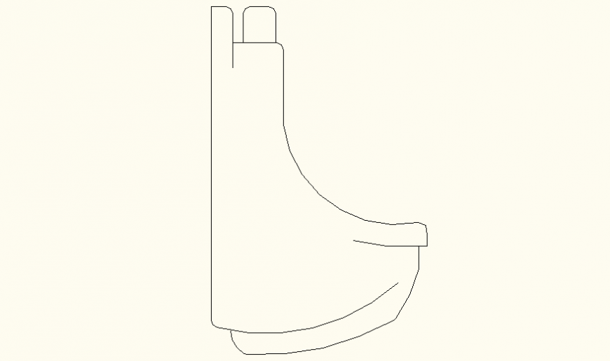 Standing toilet detail elevation and plan dwg file