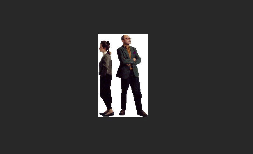 Standing woman and man detail 3d model layout CAD block file