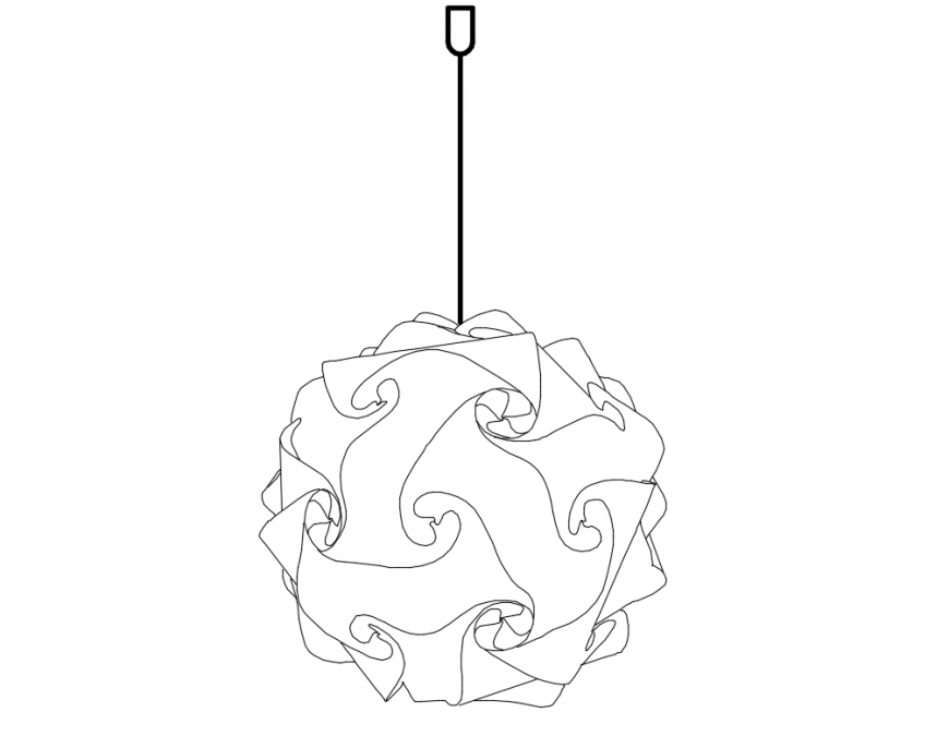 Staple ampadario decorative flake block details dwg file