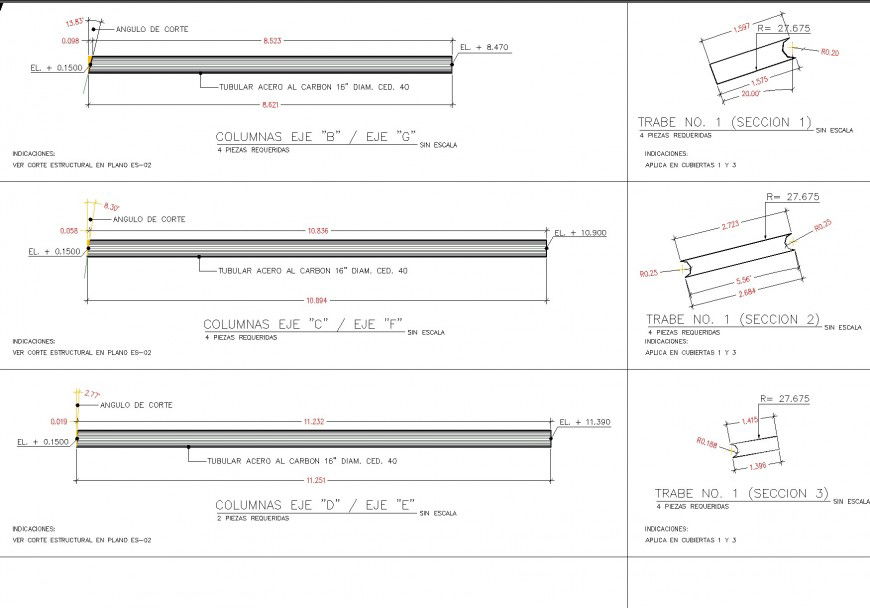 Steel bar detail elevation autocad file